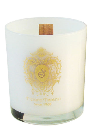 Tiziana Terenzi Lillipur - White Glass Gioconda Single Wooden Wick