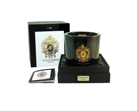 Tiziana Terenzi Ebony & Teck - Black Glass Foco Double Wooden Wick