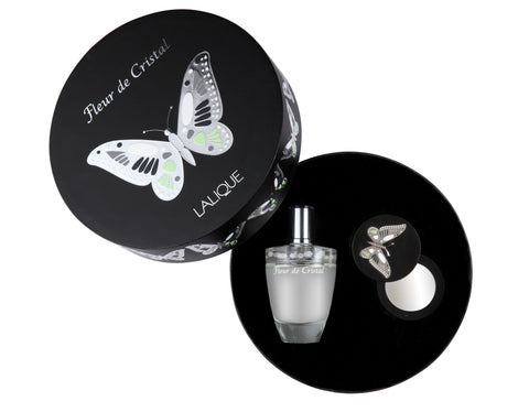 Lalique Fleur de Cristal 3.3 oz EDP & Mirror Gift Set