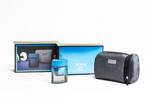 Tous Man Sport Gift Set (3.4 oz Eau de Toilette + GREY WE VANITY CASE)
