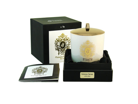 Tiziana Terenzi Extreme Sense - White Glass Foco Double Wooden Wick with Lid