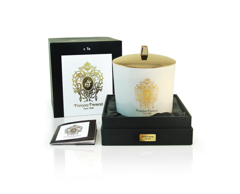 Tiziana Terenzi Extreme Sense - White Glass Camino Triple Wooden Wick with Lid