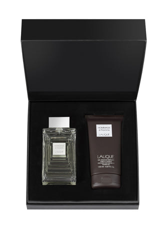 Lalique Hommage a L'Homme 3.3 oz EDT & 5.07 oz Shower Gel Gift Set